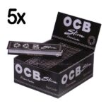 5 X 50ER BOX OCB SCHWARZ PREMIUM SLIM LONG PAPERS