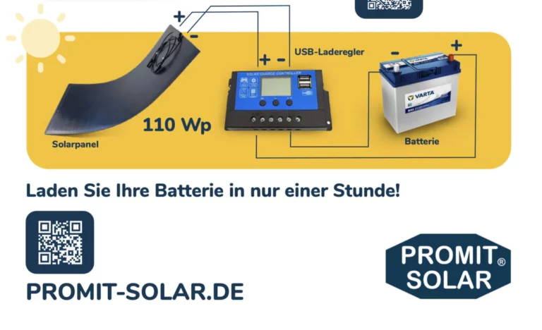 promit solar solaranlage für wohnmobile / wohnwagen / boote für 12v batterien