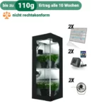 doppelter ertrag – 40x40x120cm bonsanto® komplettset – 2 etagen grow box